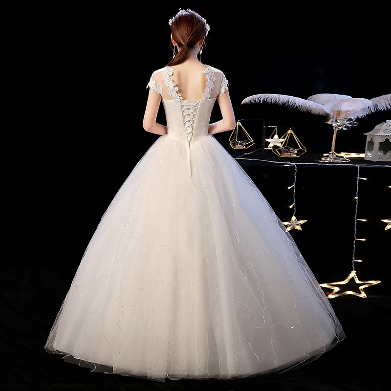 Wedding dress bride 2025 new Korean style wedding dress slimming large size simple one shoulder