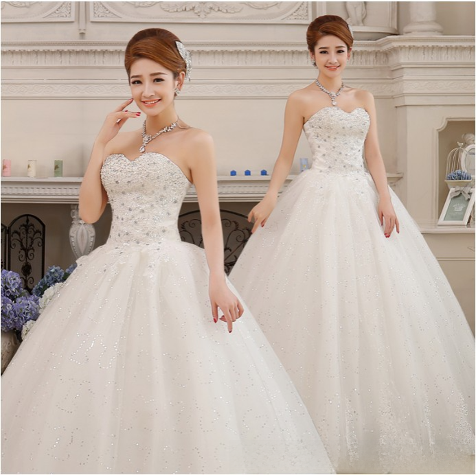 Wedding dress bride 2025 new Korean style wedding dress slimming large size simple one shoulder