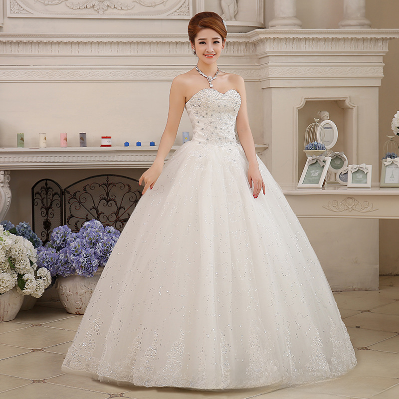 Wedding dress bride 2025 new Korean style wedding dress slimming large size simple one shoulder