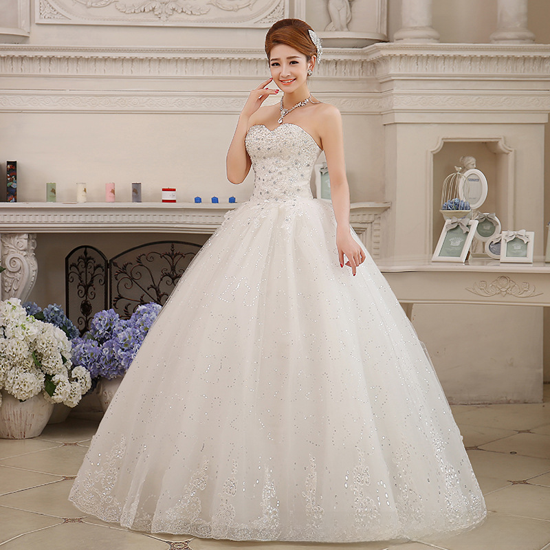 Wedding dress bride 2025 new Korean style wedding dress slimming large size simple one shoulder