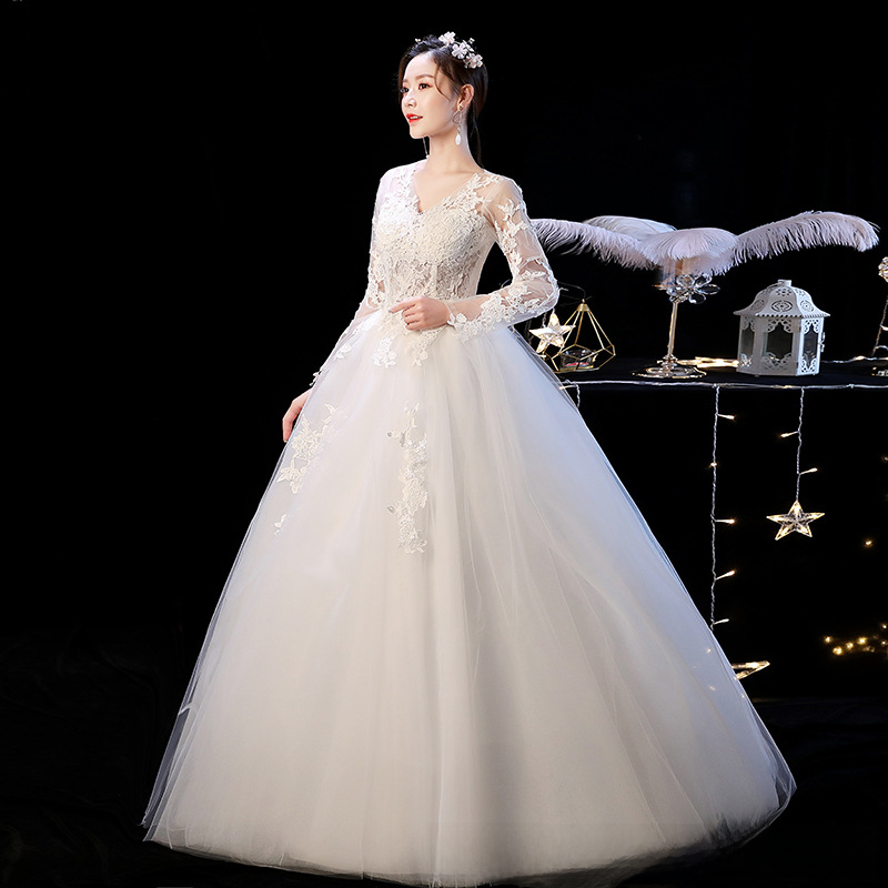 Starry sky simple one-shoulder main wedding dress 2025 new temperament bride French heavy industry luxury palace style trailing summer