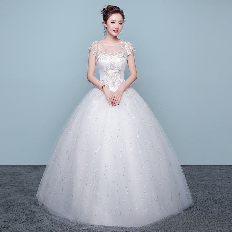 Starry sky simple one-shoulder main wedding dress 2025 new temperament bride French heavy industry luxury palace style trailing summer