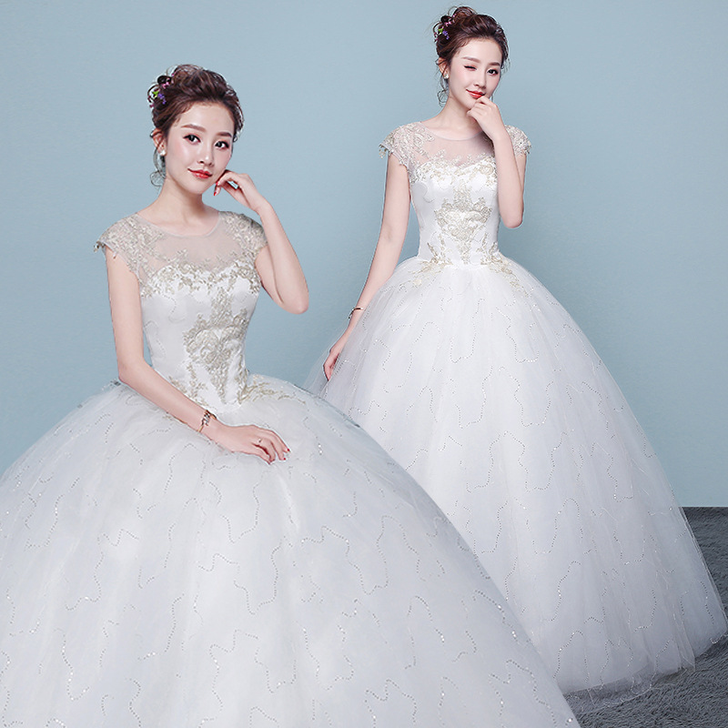 Starry sky simple one-shoulder main wedding dress 2025 new temperament bride French heavy industry luxury palace style trailing summer