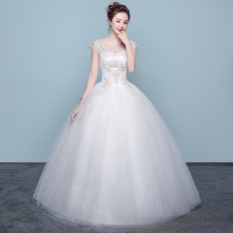 Starry sky simple one-shoulder main wedding dress 2025 new temperament bride French heavy industry luxury palace style trailing summer