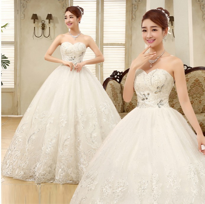 Wedding Dress 2025 New Floor-length Wedding Dress Korean Style Puff Skirt One Shoulder Simple Slimming Large Size Slim Fit
