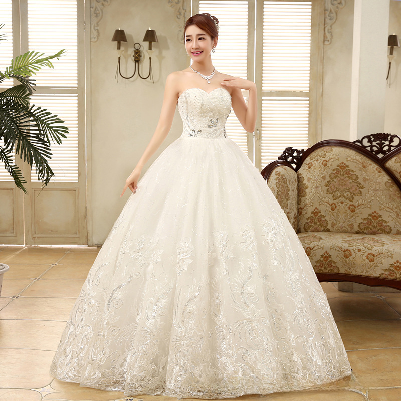 Wedding Dress 2025 New Floor-length Wedding Dress Korean Style Puff Skirt One Shoulder Simple Slimming Large Size Slim Fit