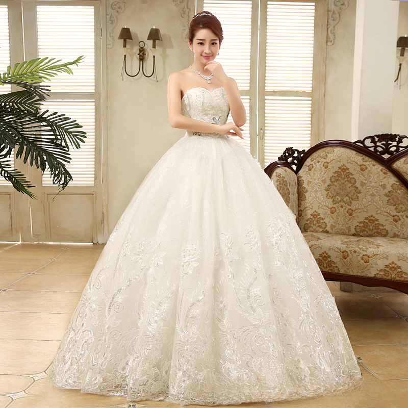 Wedding Dress 2025 New Floor-length Wedding Dress Korean Style Puff Skirt One Shoulder Simple Slimming Large Size Slim Fit