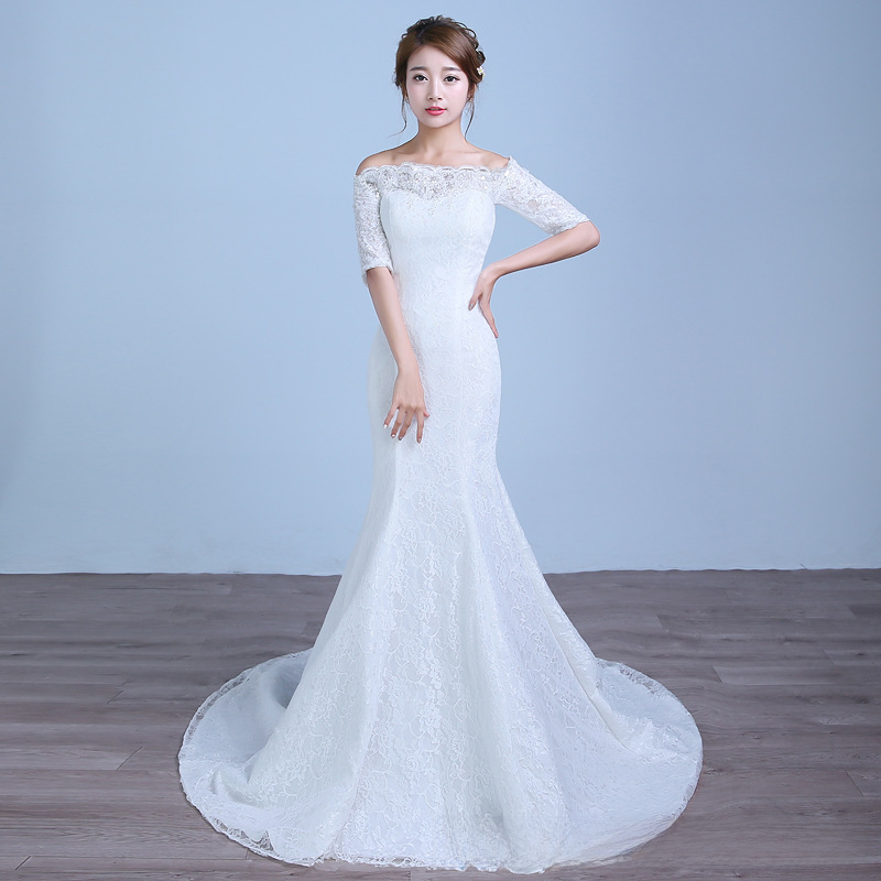 Wedding Dress Bridal Wedding Dress 2025 New Style Strap Slim Halter Neck Large Size One Shoulder