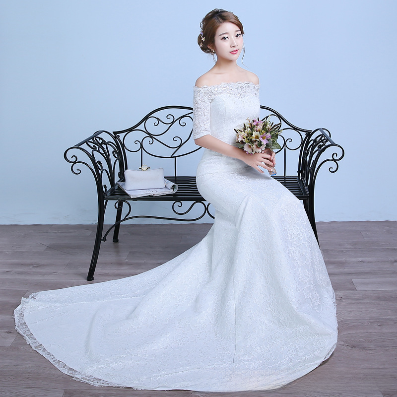 Wedding Dress Bridal Wedding Dress 2025 New Style Strap Slim Halter Neck Large Size One Shoulder