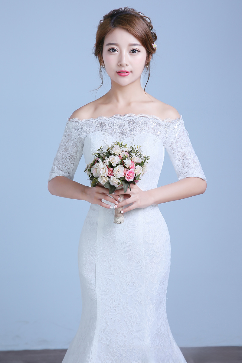 Wedding Dress Bridal Wedding Dress 2025 New Style Strap Slim Halter Neck Large Size One Shoulder