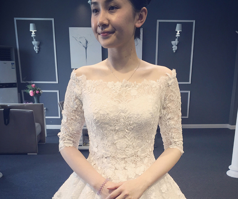 Wedding Dress 2025 New Floor-length Wedding Dress Korean Style Puff Skirt One Shoulder Simple Slimming Large Size Slim Fit