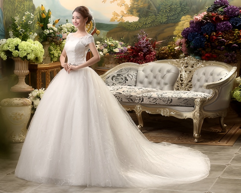 Wedding Dress 2025 New Floor-length Wedding Dress Korean Style Puff Skirt One Shoulder Simple Slimming Large Size Slim Fit
