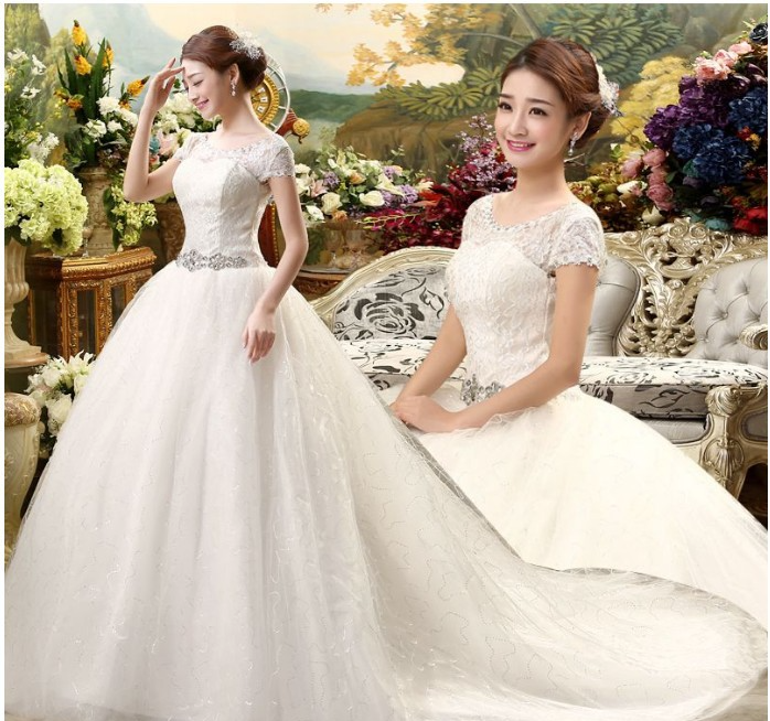 Wedding Dress 2025 New Floor-length Wedding Dress Korean Style Puff Skirt One Shoulder Simple Slimming Large Size Slim Fit