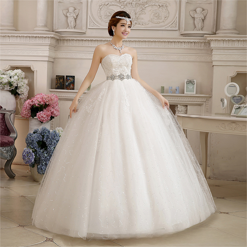 Wedding Dress 2025 New Floor-length Korean Wedding Dress Large Size One Shoulder Korean Slim Long Simple Puff Skirt