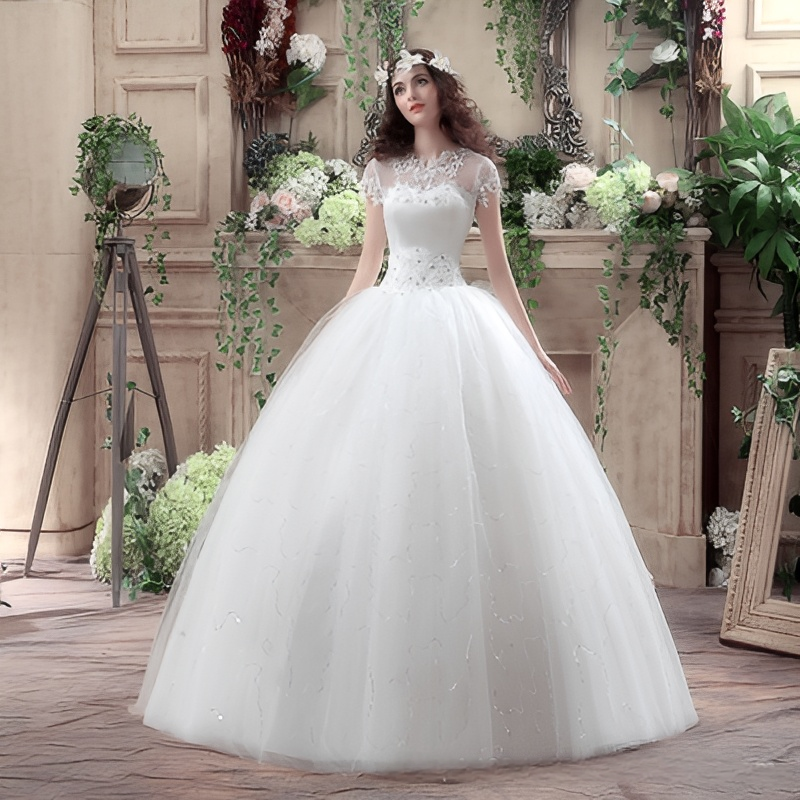 Wedding dress bride floor-length wedding dress wedding dress 2025 new large size one shoulder Korean style