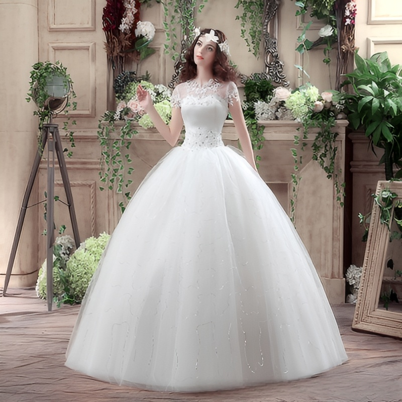 Wedding dress bride floor-length wedding dress wedding dress 2025 new large size one shoulder Korean style
