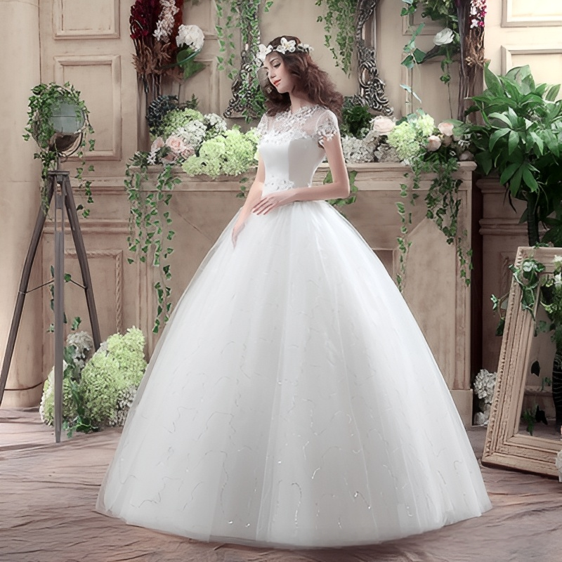 Wedding dress bride floor-length wedding dress wedding dress 2025 new large size one shoulder Korean style