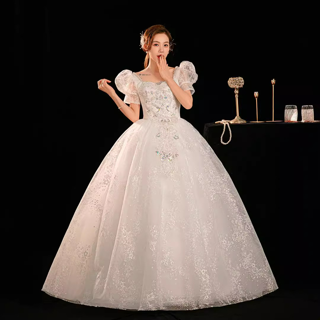 French fugitive princess wedding dress 2025 new bride petite main yarn high-quality going out yarn temperament