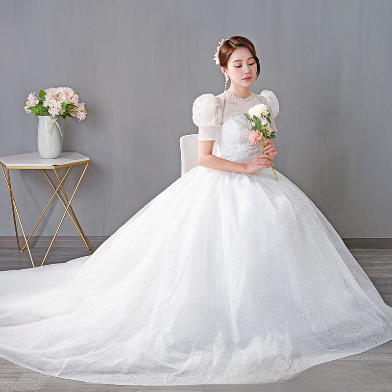 French fugitive princess wedding dress 2025 new bride petite main yarn high-quality going out yarn temperament