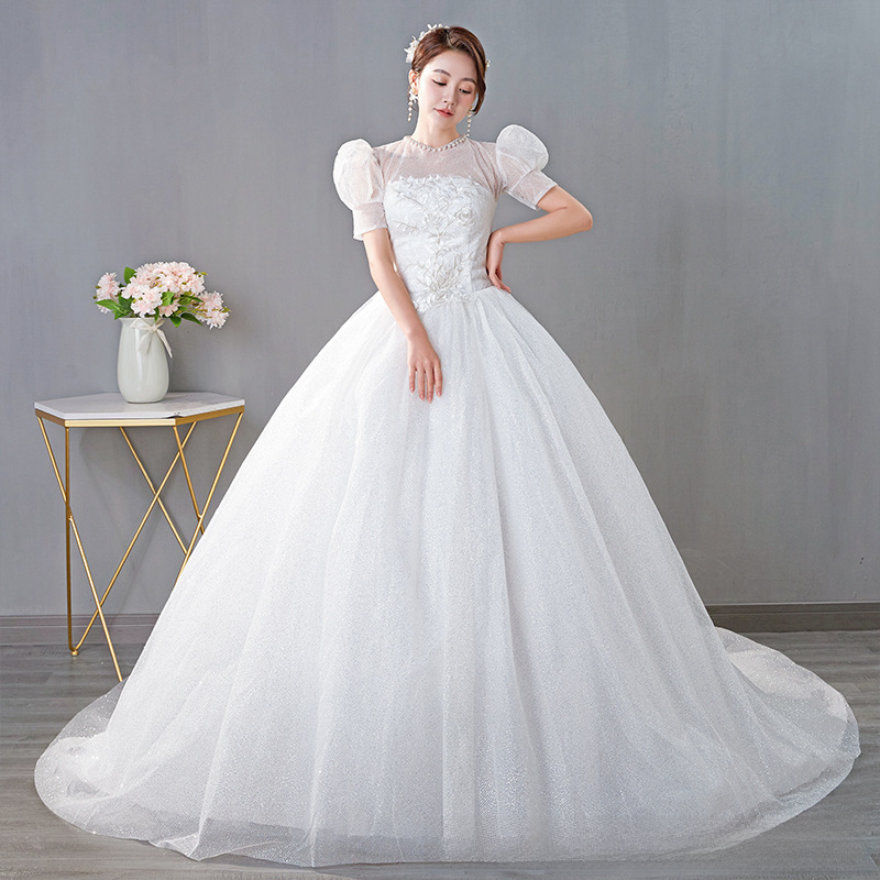 French fugitive princess wedding dress 2025 new bride petite main yarn high-quality going out yarn temperament