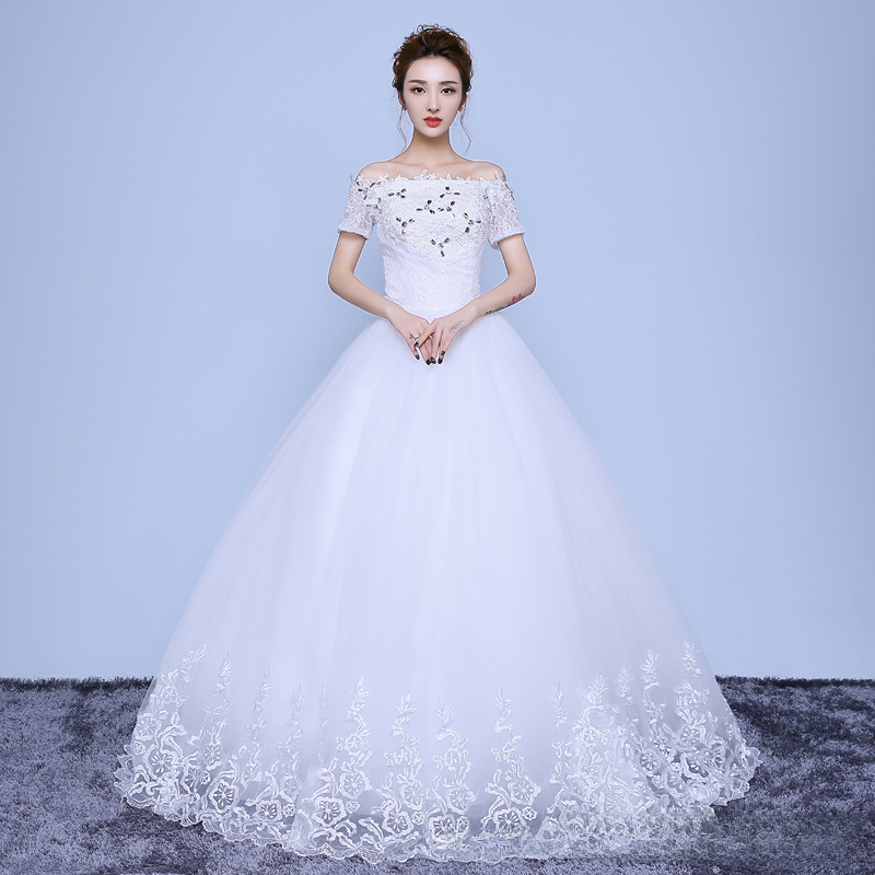 Wedding dress bride 2025 new slim slim long tail wedding dress tail tube top straps large size