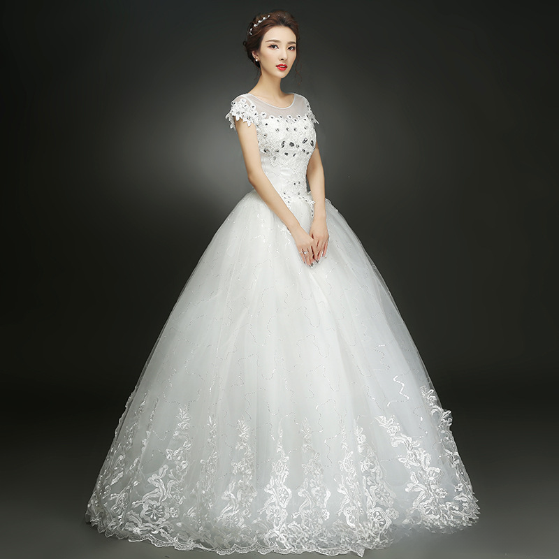 Wedding dress bride 2025 new slim slim long tail wedding dress tail tube top straps large size