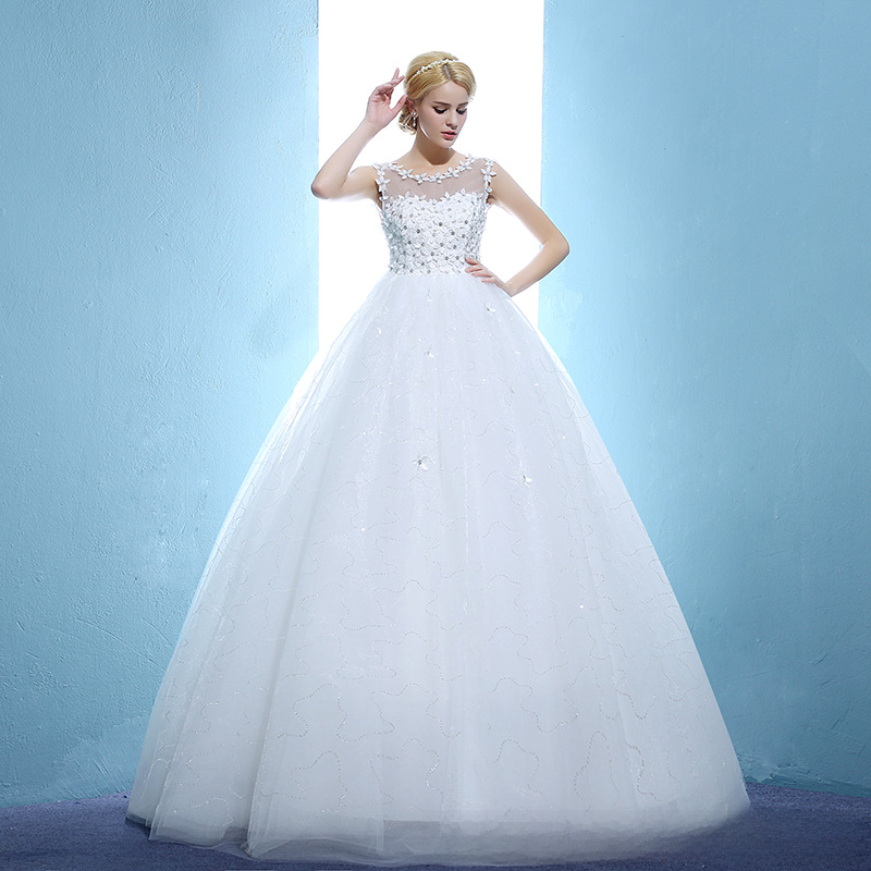 Wedding dress bride maternity wedding dress 2025 new floor high waist Korean style Korean wedding dress one shoulder