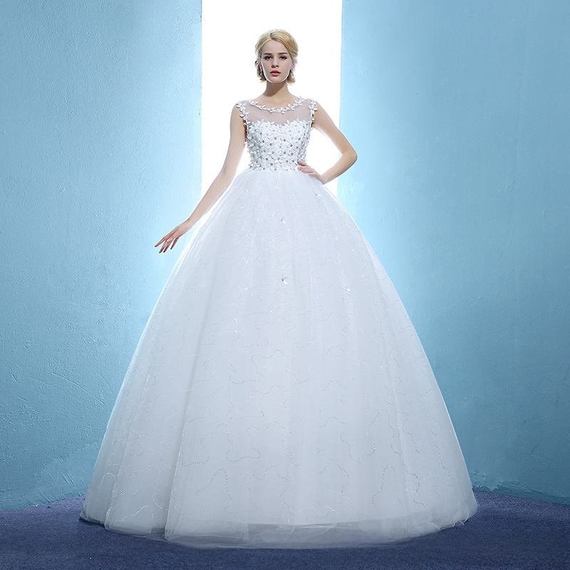 Wedding dress bride maternity wedding dress 2025 new floor high waist Korean style Korean wedding dress one shoulder