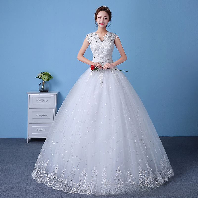 Wedding dress bride maternity wedding dress 2025 new floor high waist Korean style Korean wedding dress one shoulder