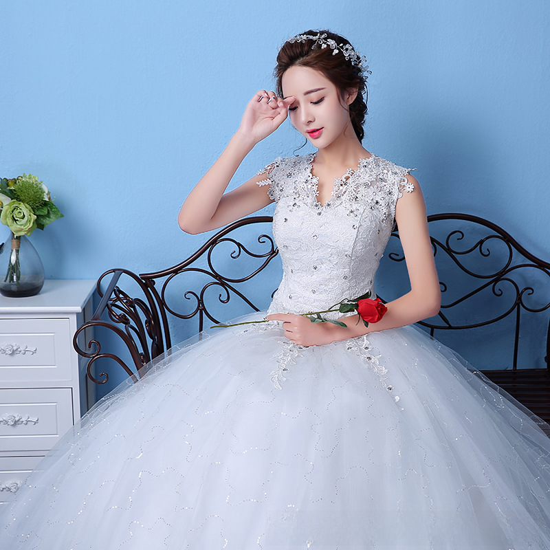 Wedding dress bride maternity wedding dress 2025 new floor high waist Korean style Korean wedding dress one shoulder