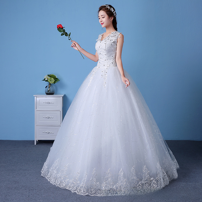 Wedding dress bride maternity wedding dress 2025 new floor high waist Korean style Korean wedding dress one shoulder