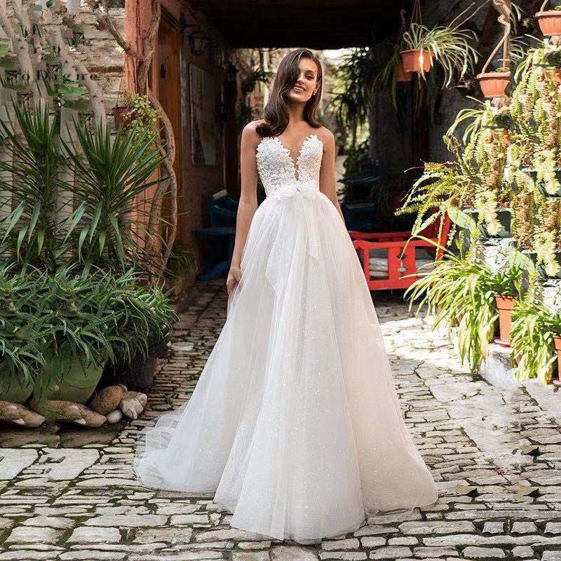 High waist maternity light wedding dress 2025 new bridal satin high-end simple retro tail dress French outing veil