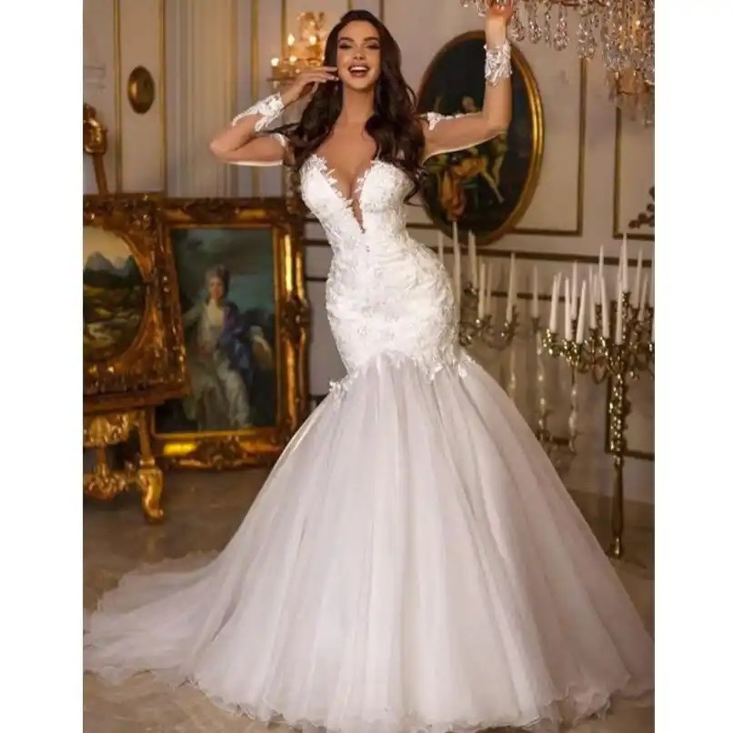 Exquisite white sleeveless wedding dress, temperament and sexy backless floor-length princess tulle dress 2025 new style