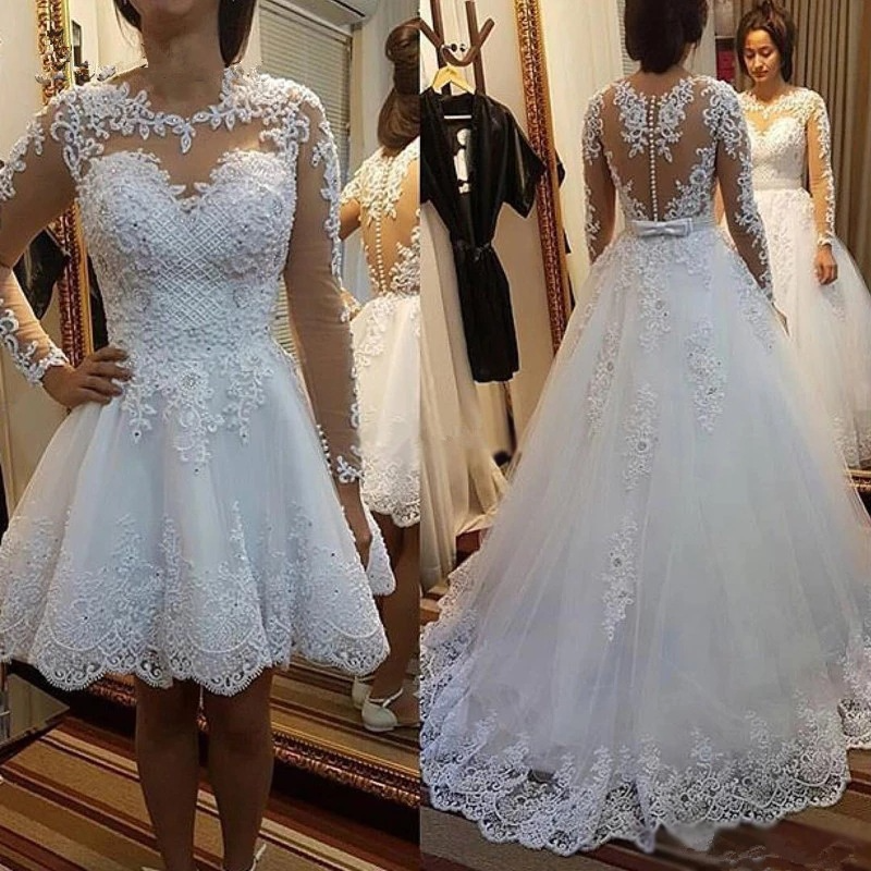 Wedding dress 2025 new style bridal lace slim fit deep v-neck light tail large backless cover arms temperament forest slim fit