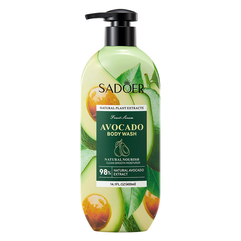 SADOER Avocado Shower Gel Cleansing Gentle Exfoliating Body Wash