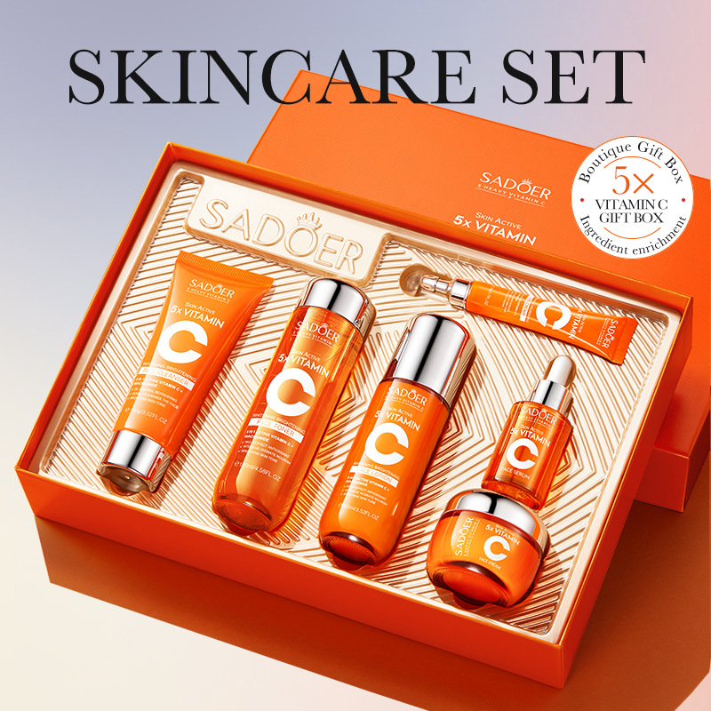 SADOER Five-fold Vitamin C Whitening and Brightening Skin Care Gift Box Skin Care Product Set