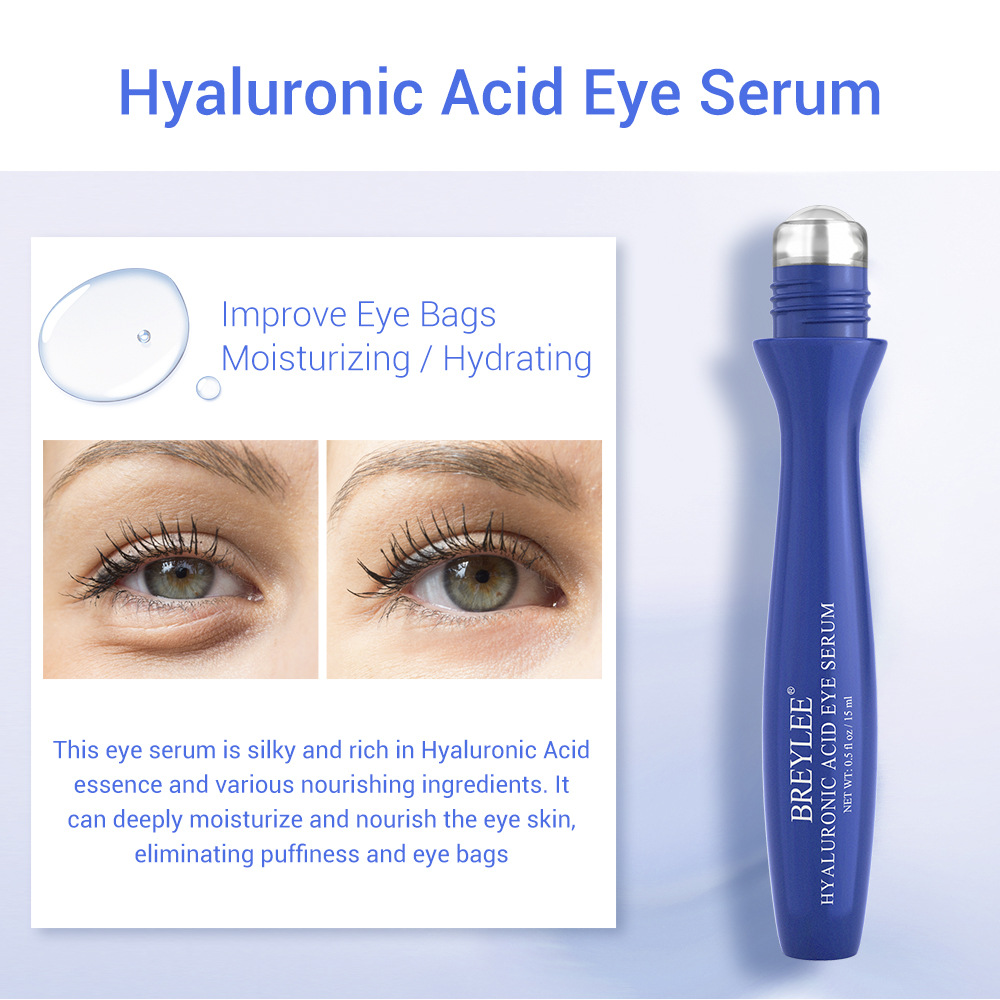 Hyaluronic acid eye roll-on essence removes eye bags, visual fatigue, hydrates, tightens eye lines, lightens wrinkles, and moisturizes