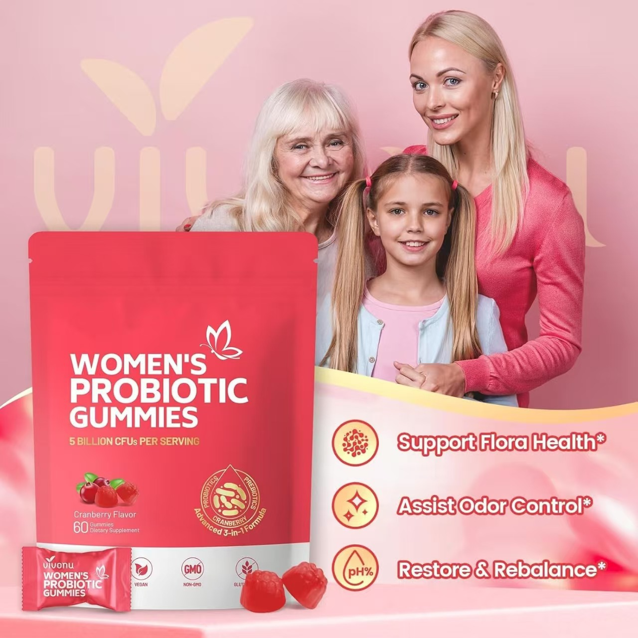 New Arrival & Bestseller 60-Count Women's Probiotic Soft Gummies New Arrival & Bestseller 60-Count Women's Probiotic Soft Gummies