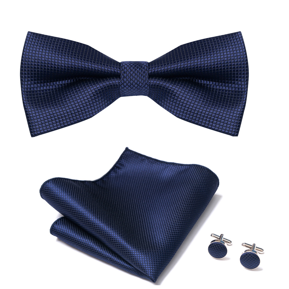 Bow tie for men, solid color collar, flat head type, solid color series, matte fabric bow