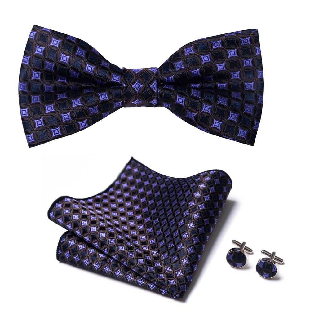 Bow tie for men, solid color collar, flat head type, solid color series, matte fabric bow