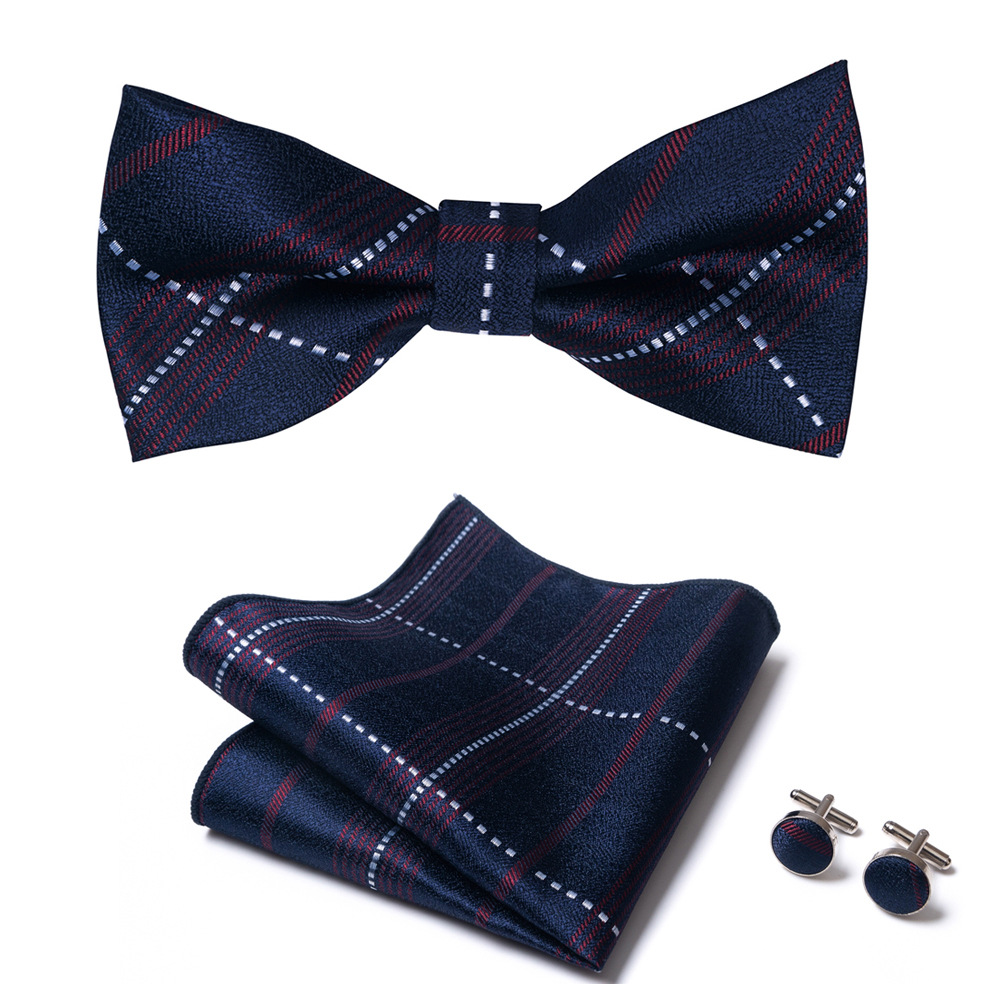 Bow tie for men, solid color collar, flat head type, solid color series, matte fabric bow
