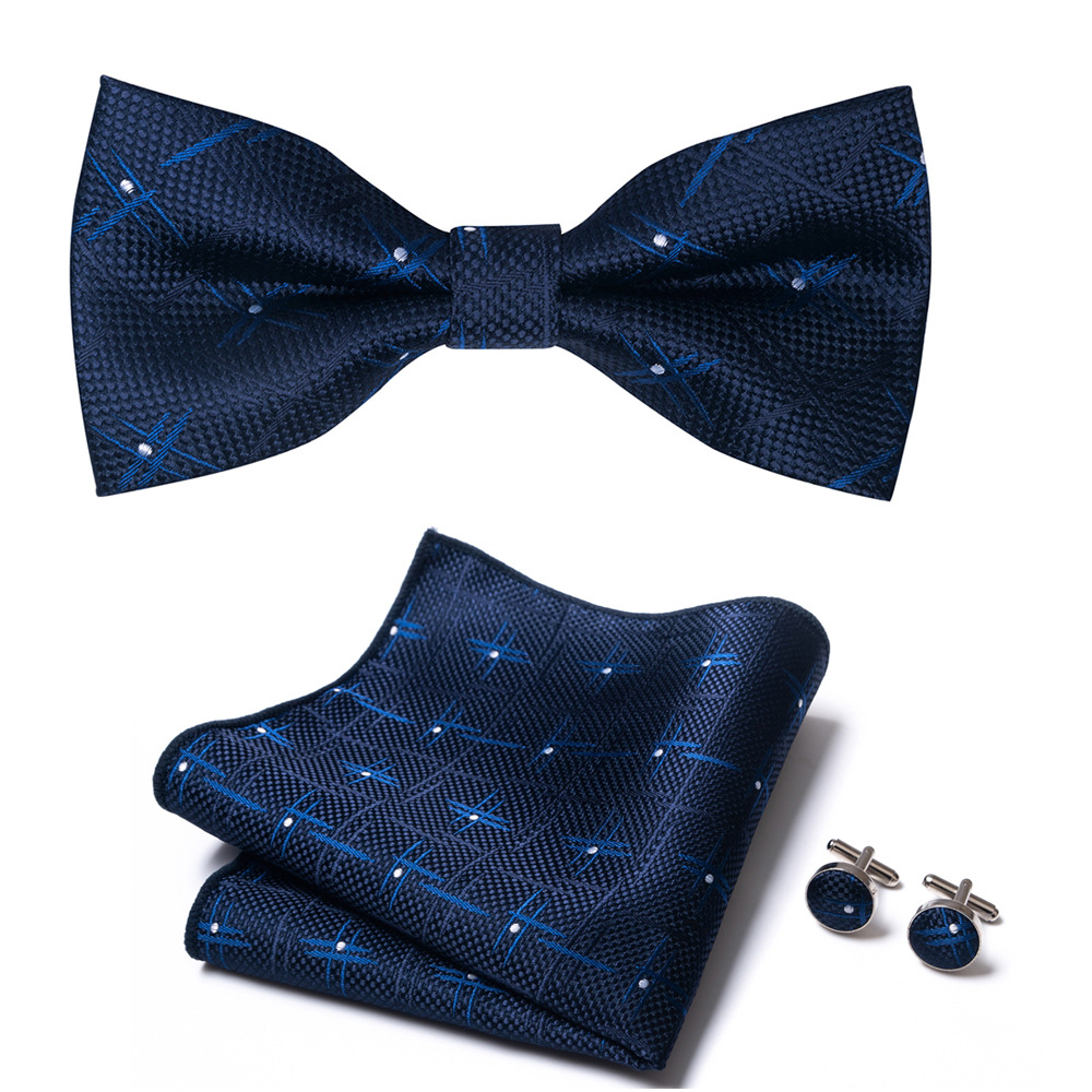 Bow tie for men, solid color collar, flat head type, solid color series, matte fabric bow