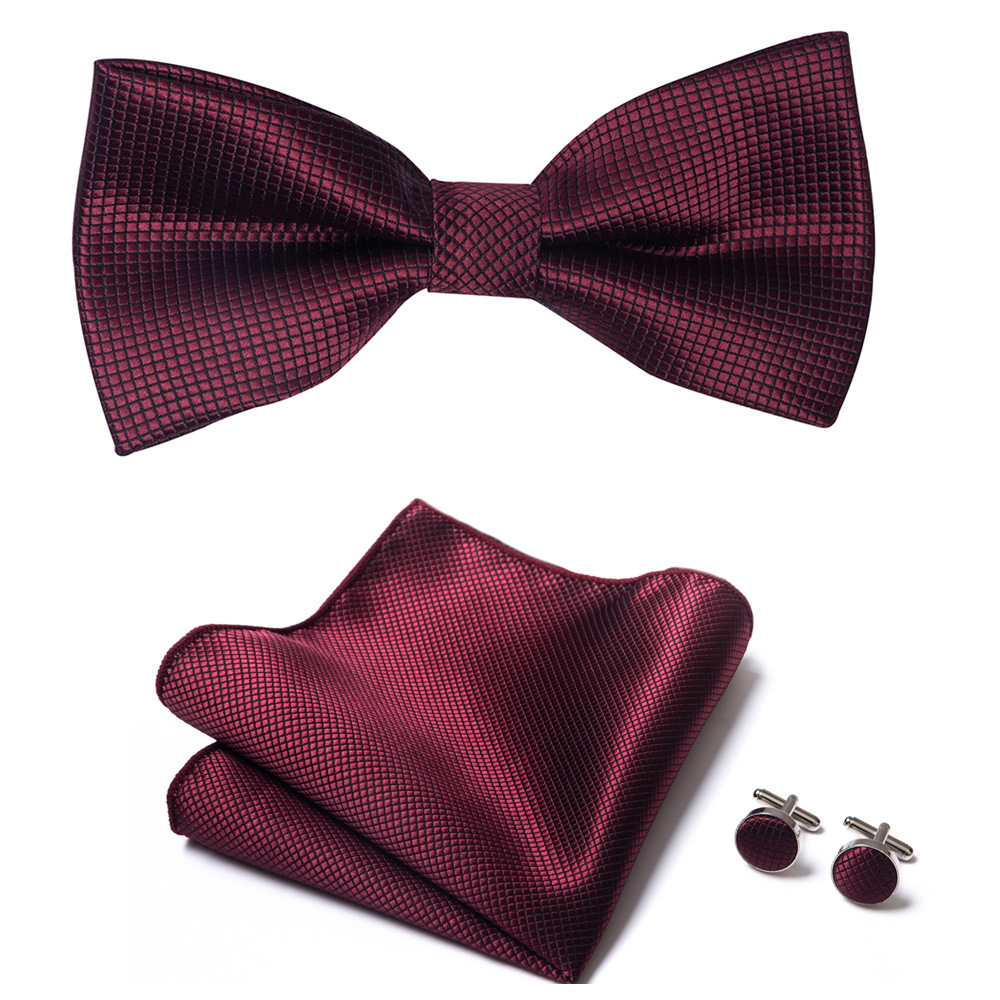 Bow tie for men, solid color collar, flat head type, solid color series, matte fabric bow