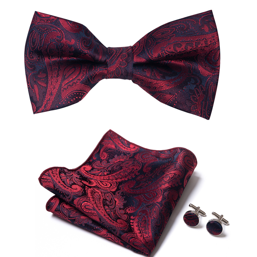 Bow tie for men, solid color collar, flat head type, solid color series, matte fabric bow