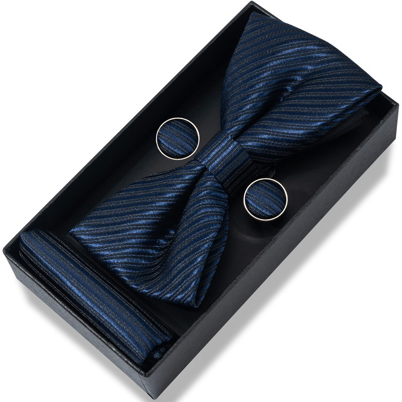 Striped bow tie men's gift box packaging groom master of ceremonies host bow tie formal wedding accessories