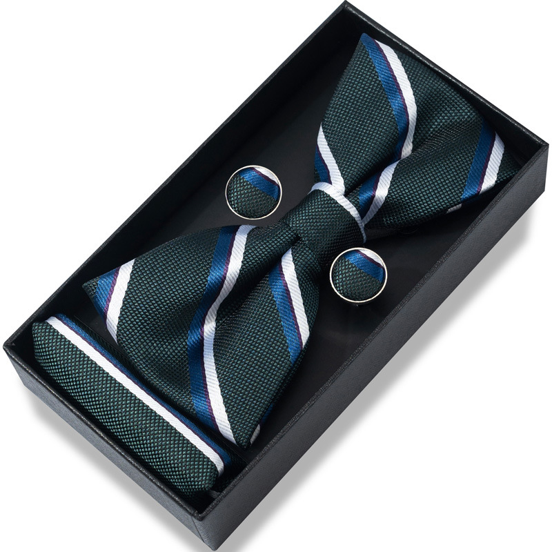 Striped bow tie men's gift box packaging groom master of ceremonies host bow tie formal wedding accessories