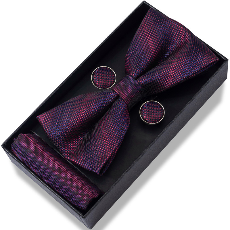 Striped bow tie men's gift box packaging groom master of ceremonies host bow tie formal wedding accessories