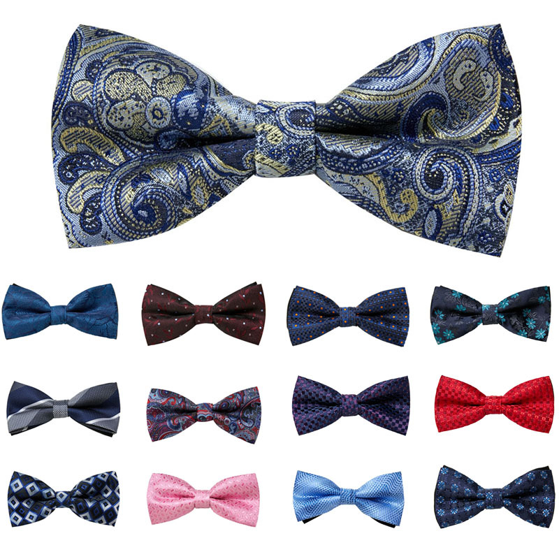 Bow tie men's formal wedding Korean style trendy double-layered groom's wedding men's and women's solid color bow tie bow