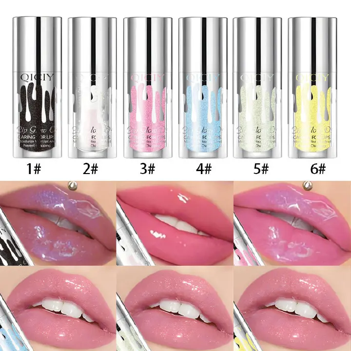 QICIY six-color pearlescent color-changing lip gloss cares for lips soft and smooth lip oil
