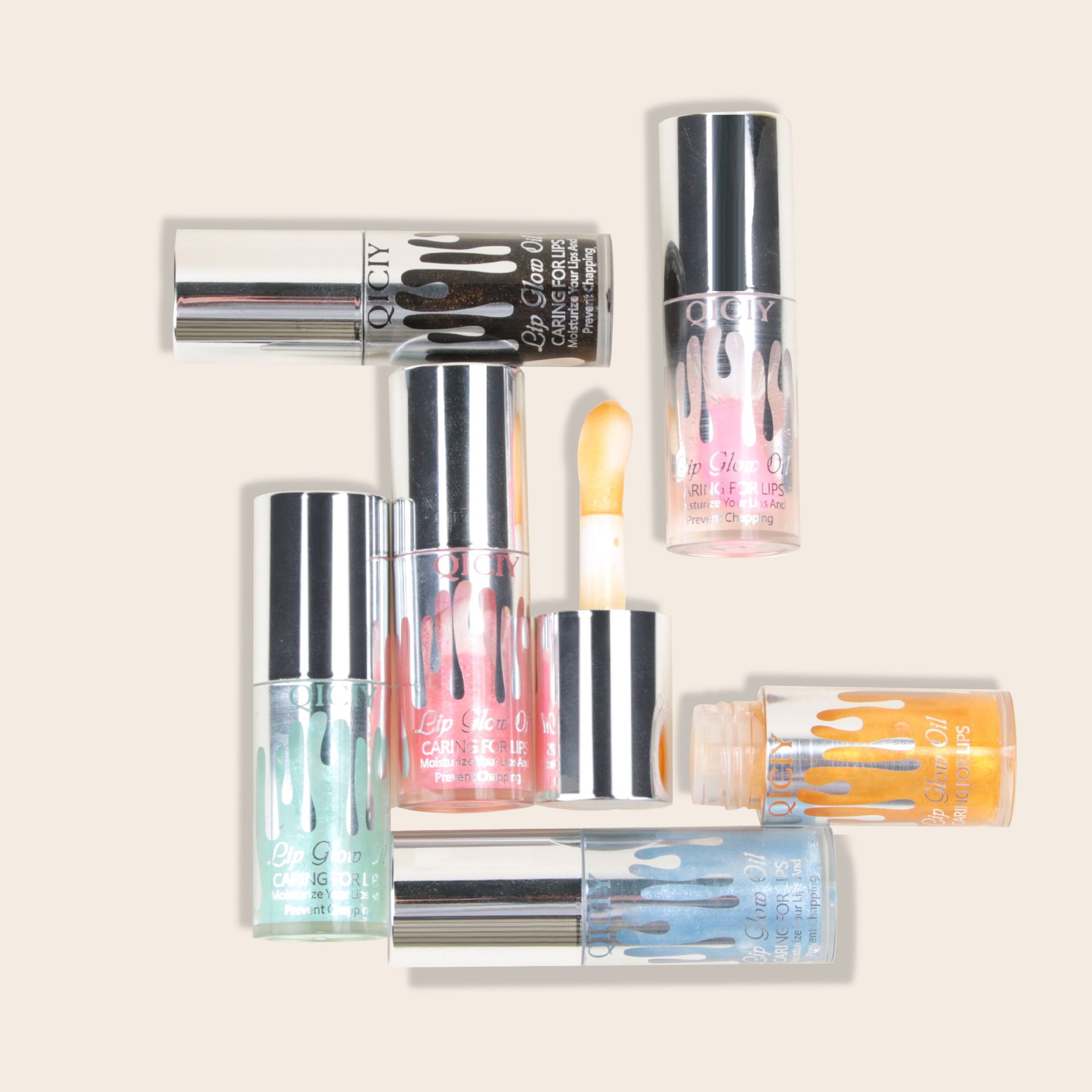 QICIY six-color pearlescent color-changing lip gloss cares for lips soft and smooth lip oil